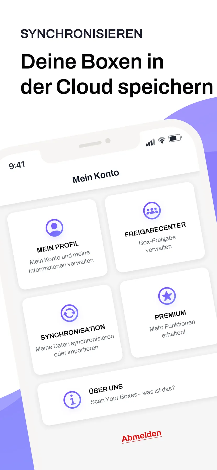 Deine Boxen in der Cloud speichern — der Kontobildschirm: Profil, Freigabecenter, Synchronisierung und Premium